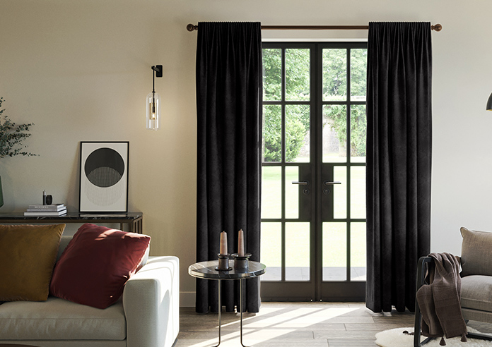 Florence Faux Suede, Classic Black - Made to Measure Curtains - Image 3